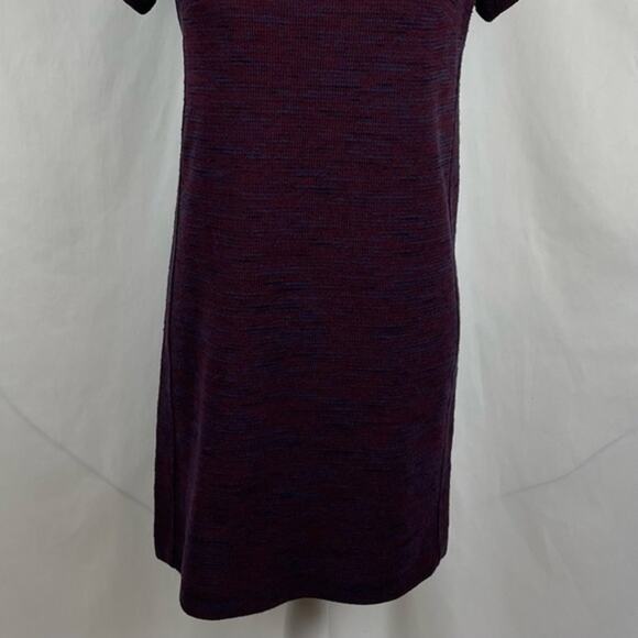 LOFT Maroon Navy Academia Office Career Knit Shift Dress NWOT Size SP - Picture 4 of 12